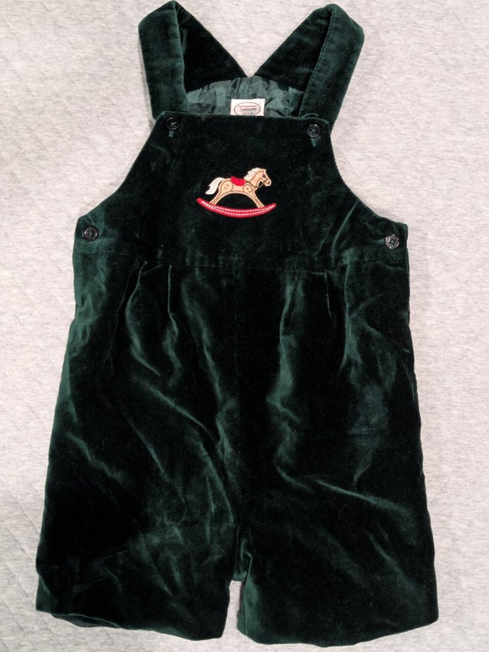 Talbots Kids vintage green velvet Christmas coverall 24m